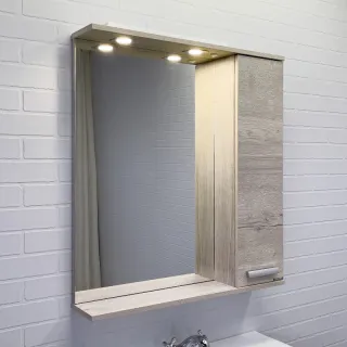 Зеркало-шкаф Comforty Марио 00-00016020 75 см дуб дымчатый